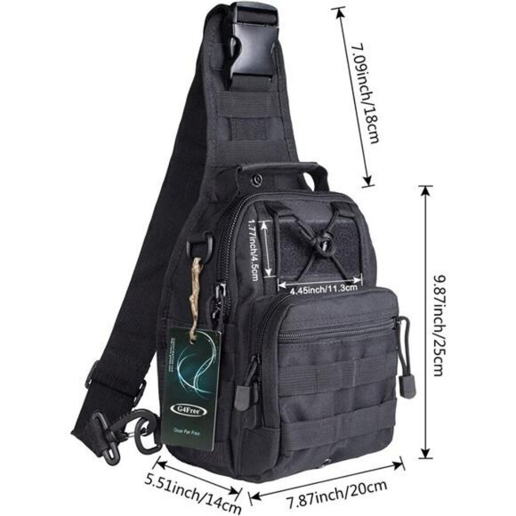 Tactical Sling Backpack Small EDC Bag Military Crossbody Shoulder Pack 7L - Picture 2 of 7